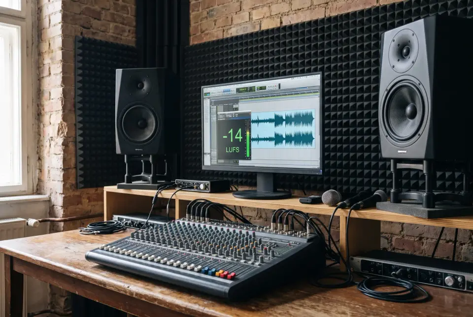 Mix a mastering děláme podle norem hlasitosti pro Spotify, YouTube i rádio.