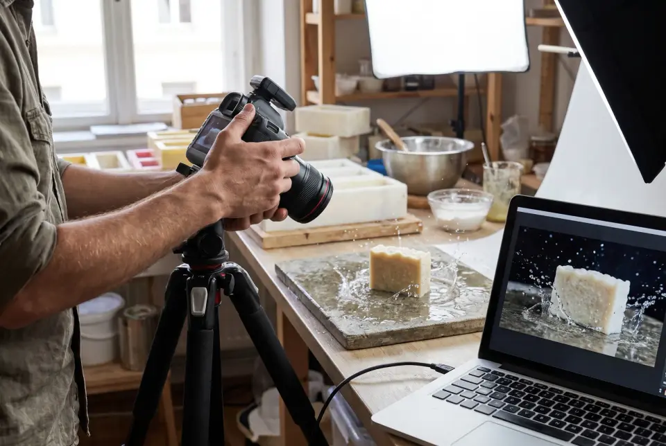 Kreativu do reklamy točíme a fotíme sami: skutečný produkt a skuteční lidé v aukci fungují líp než stock s písmem.